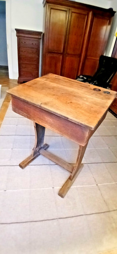 Vintage antique pine school - pine,