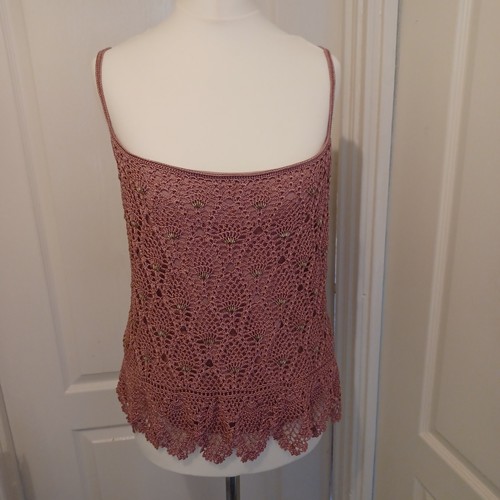 Pink crochet top with - pink,