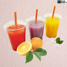 20oz Disposable Plastic Smoothie, Milkshake Slush Reusable Party Cups W/flat Lid