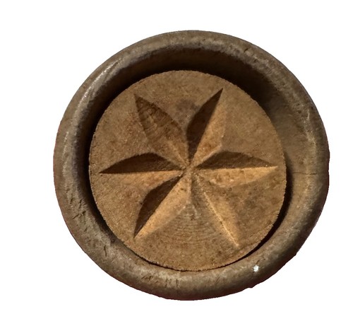 Antique small wooden butter - wooden,