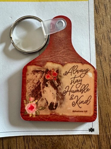 Wood horse keychain detachable - horse,