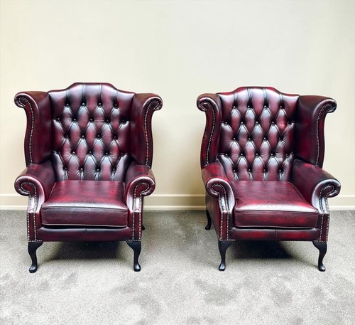 Pair chesterfield oxblood - pair,