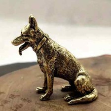 Small Brass Dog Pet Animal Ornament Paperweight