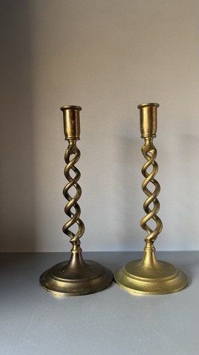 Vintage pair brass open - pair,