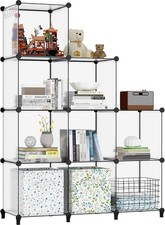 WHITE 9 Cube Storage Unit Book shelf, Storage Cubes Multi-Use DIY White