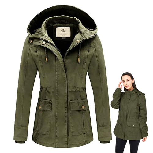 Womens hooded parka jacket - hooded,