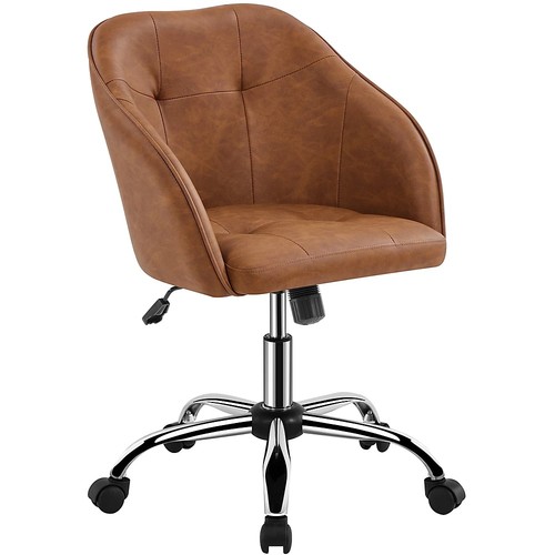 Brown faux leather - leather, office