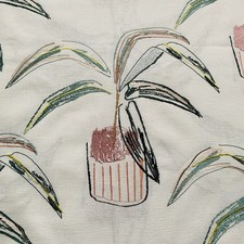 Scion Embroidered Curtain Fabric CRASSULA Blush/Brick/Mist  ~ 3.8m ~ Floral