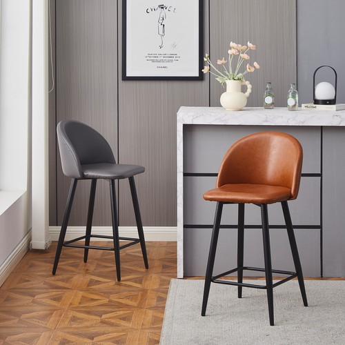2pc bar stools faux leather - bar,