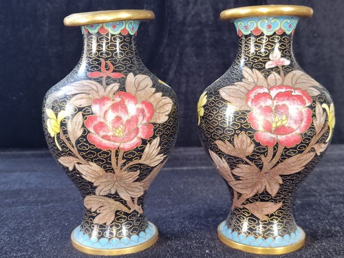 Beautiful pair cloisonne - a, of