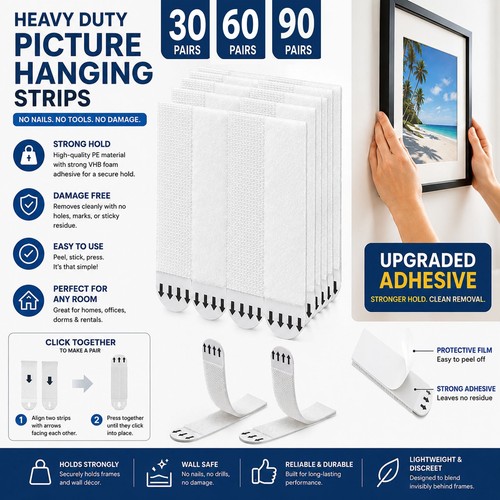 Picture hanging strips heavy - strips,