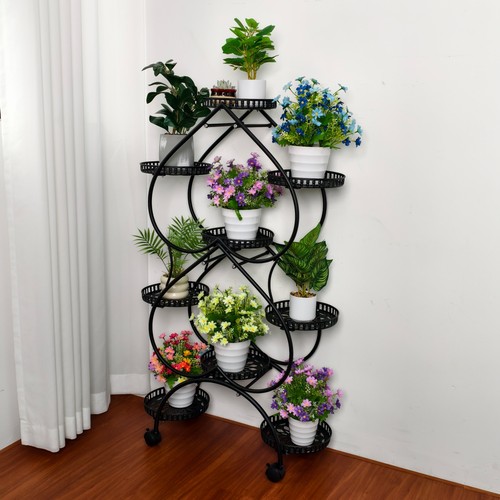 Outdoor metal tier 9 pot - metal,