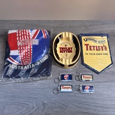 Tetleys  Bitter 1997 Cricket Ashes T Shirt , Ashtray, Buntin, & Keyrings