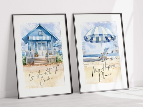 Retro beach huts - retro,