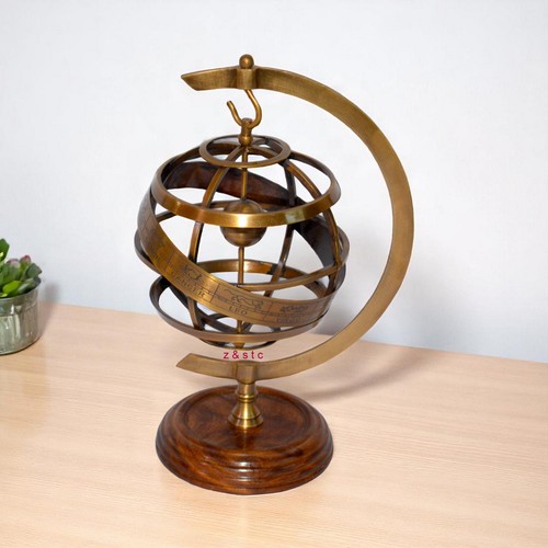 Vintage brass armillary sphere - vintage,