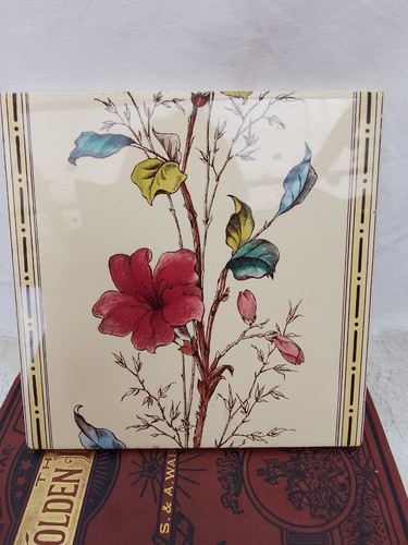 Vintage stovax floral tile - vintage,