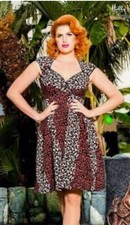 Pinup Girl Clothing Pinup Couture Luscious Dress In Leopard Print 2X