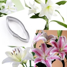 2PCS Lily Flower Mold Petal Cookie Cutter Cake Sugarcraft Fondant Baking Mould