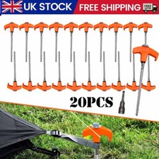 20Pcs Drill Screw In Heavy Duty Hard Ground Rock Pegs Awning Tent Pegs Rustproof