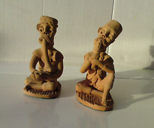 CLARINET PIPES VINTAGE TERRACOTTA FIGURINES HANDMADE CLAY POTTERY FOLK ART FEZ