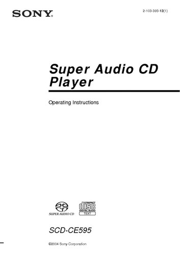 Sony scd ce595 super - scd-ce595, audio