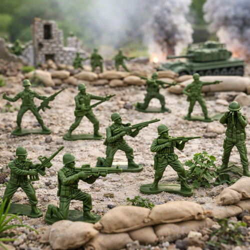 50x toy soldiers green plastic - 50x,