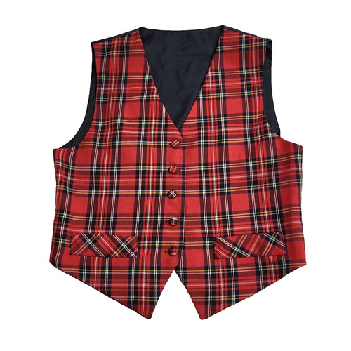 Vintage tartan waistcoat red - tartan,