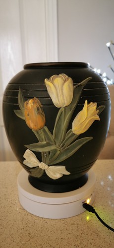 Large black ceramic vase - large,