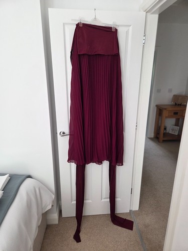 Burgundy multiway pleated maxi - multiway,