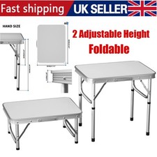 NEW FOLDING CAMPING TABLE ALUMINIUM PICNIC PORTABLE ADJUSTABLE PARTY BBQ OUTDOOR