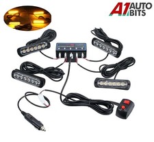 Led Amber Strobe Flashing Light Recovery Truck Breakdown Kit Box Truck Lorry 12V