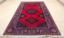 Large Persain Oriental Carpet Rug Hand Made Wool Vintage 8ft 9" x 4ft 11" Superb