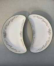 Johnson Brothers Eternal Beau Crescent Bone Side Plates Vintage Floral Bow Rare