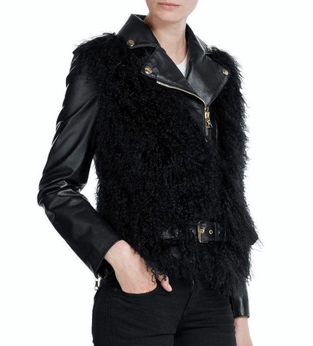 Moschino black soft shearling - moschino,