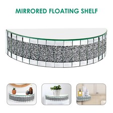 Crushed Crystal Mirrored Floating Wall- Home Decor Storage Wall Mounted Shelf