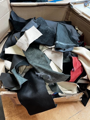 Leather scraps 1kg random - leather,