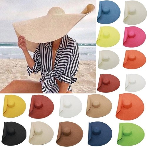 Oversized beach straw hat - oversized,
