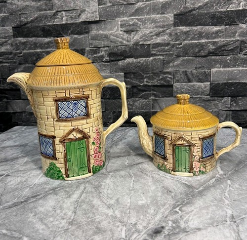 Pair sylva cottage teapots - sylva,