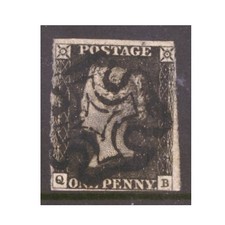 1840 1d  Black SG 2  Q.B.  
