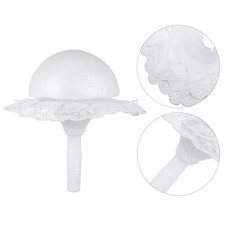  2 Sets of Bridal Bouquet Holder Wedding Floral Foam Handle with Lace Bouquet