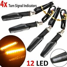 4x 12 LED Motorcycle Indicators Motorbike Turn Signal Light 12V Amber Universal