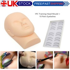 FACE PAINTING MAKE UP TRAINING HEAD MANNEQUIN MAKEUP DOLL HEAD +10 EYELASHES KIT