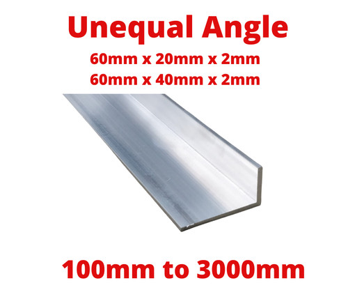 Aluminium unequal angle size - unequal,