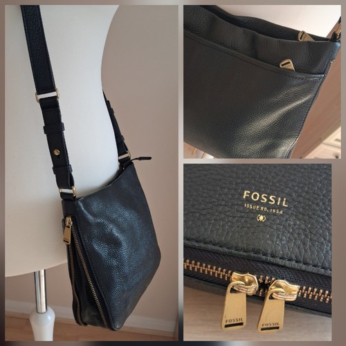 Fossil black soft leather - soft, zip