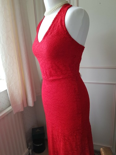 Red lace dress - , handmade