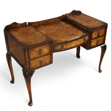 Vintage Walnut Queen Anne Style Writing Desk / Dressing Table