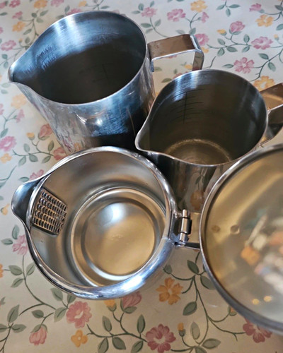 Stainless steel tea set - steel, 4pc