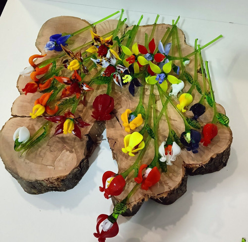 Handmade murano glass flowers - murano,