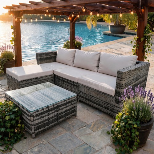 Seater rattan garden - garden, corner