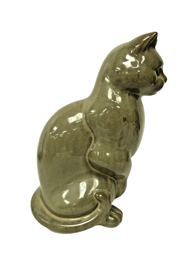 Vintage large ceramic grey cat - vintage,